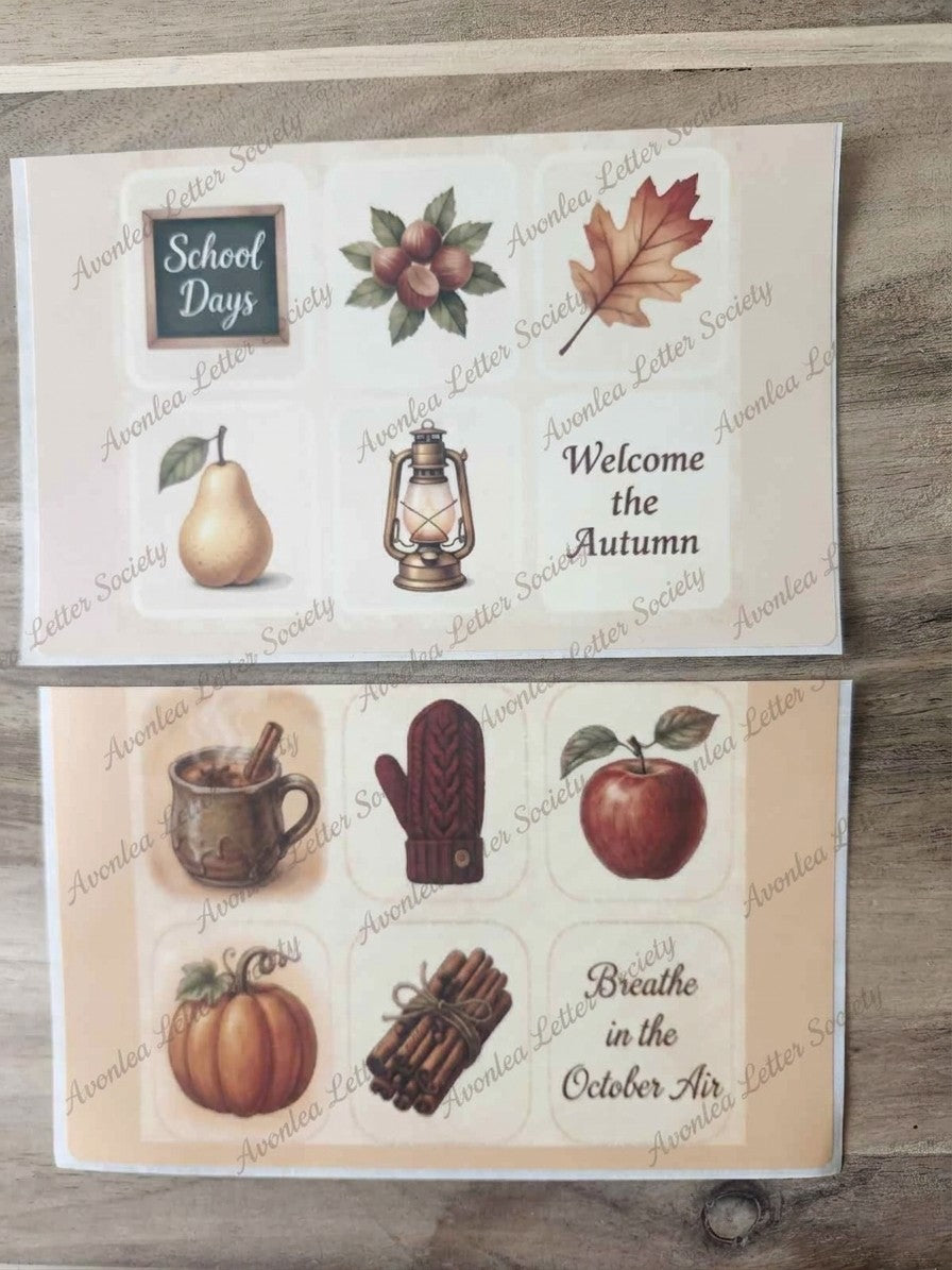 Matte Junk Journal 6 x 4in Ephemera Paper Stickers Twinchies AUTUMN