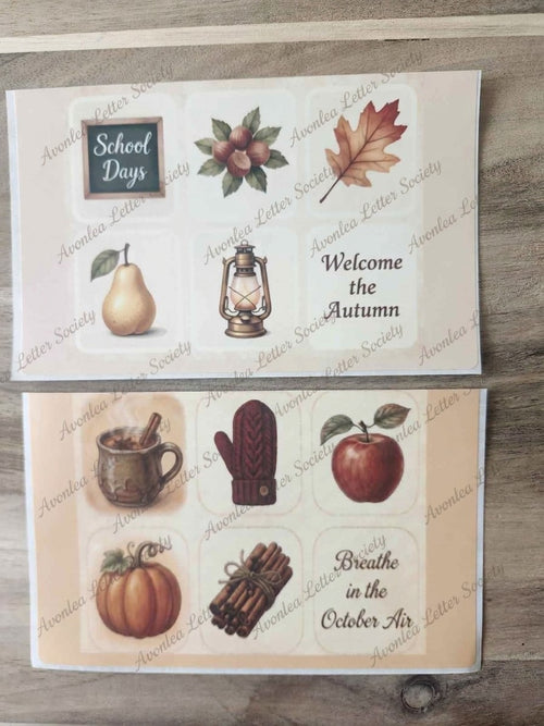 Matte Junk Journal 6 x 4in Ephemera Paper Stickers Twinchies AUTUMN